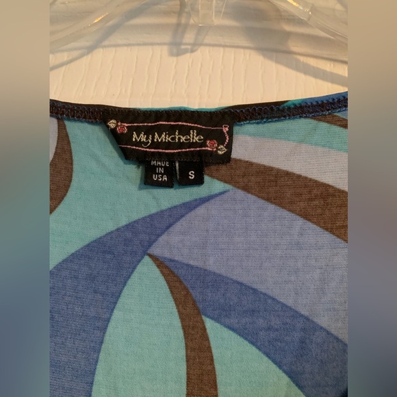 Vintage Y2K my Michelle blue and brown/black dress size small - Picture 4 of 5